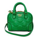 グッチ GUCCI ハンドバッグ GG マトラッセ ミニ トップ ハンドル バッグ 2WAY ショルダーバッグ 美品 GGマーモント グリーン 727793 UM8HG 3773 レディース バッグ かばん エレガント 高級 上品 大人 ブランド【中古】