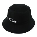 セリーヌ CELINE 帽子 ロゴ バケットハット M 58cm ギャバジン ホワイト 新ロゴ コットン ブラック 2AU5B968P.38UB メンズ レディ...
