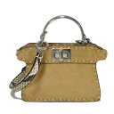 フェンディ FENDI ハンドバッグ ピーカブー マイクロ アイシーユー スネーク 2WAY ショルダーバッグ 美品 セレリア スエード ブラウン 7AS106 メンズ レディースバッグ かばん エレガント 高級 上品 大人 ブランド【中古】