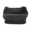 グッチ GUCCI ショルダーバッグ GGキャンバス メッセンジャーバッグ カーフ クロスボディ ロゴ エンボス ブラック 256100 メンズ バッグ かばん エレガント 高級 上品 大人 ブランド【中古】