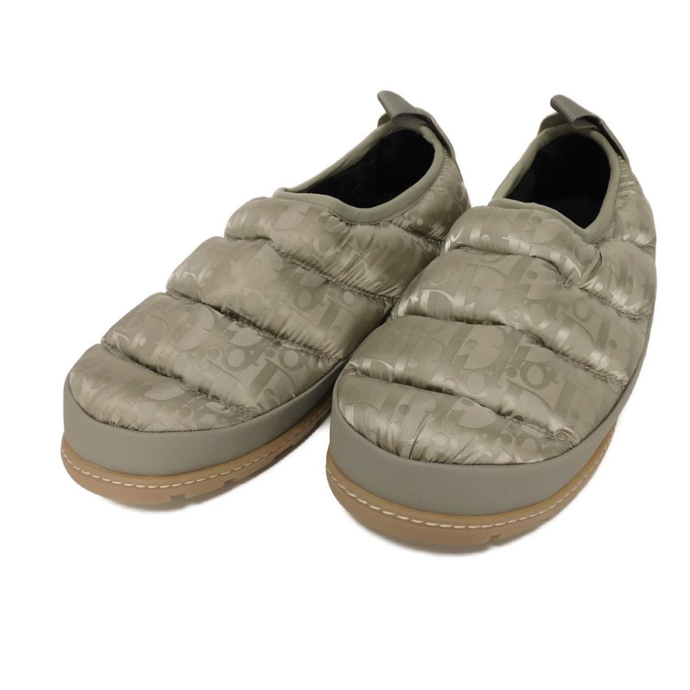 ディオール Dior スリッポン スノー スリッパ 43 総柄 ロゴ カーフ ラバー 28cm オブリーク キルティング ナイロン ベージュ 3SA089ZHN_H161 メンズ エレガント 高級 上品 大人 ブランド【中古】