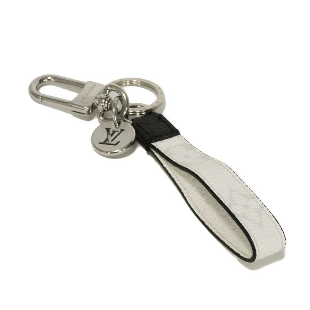 ルイ・ヴィトン LOUIS VUITTON キーホルダー ポルトクレ ドラゴンヌ 現行 LVロゴ キーリング バッグチャーム モノグラム エクリプス ホワイト M82379 メンズ エレガント 高級 上品 大人 ブランド【中古】