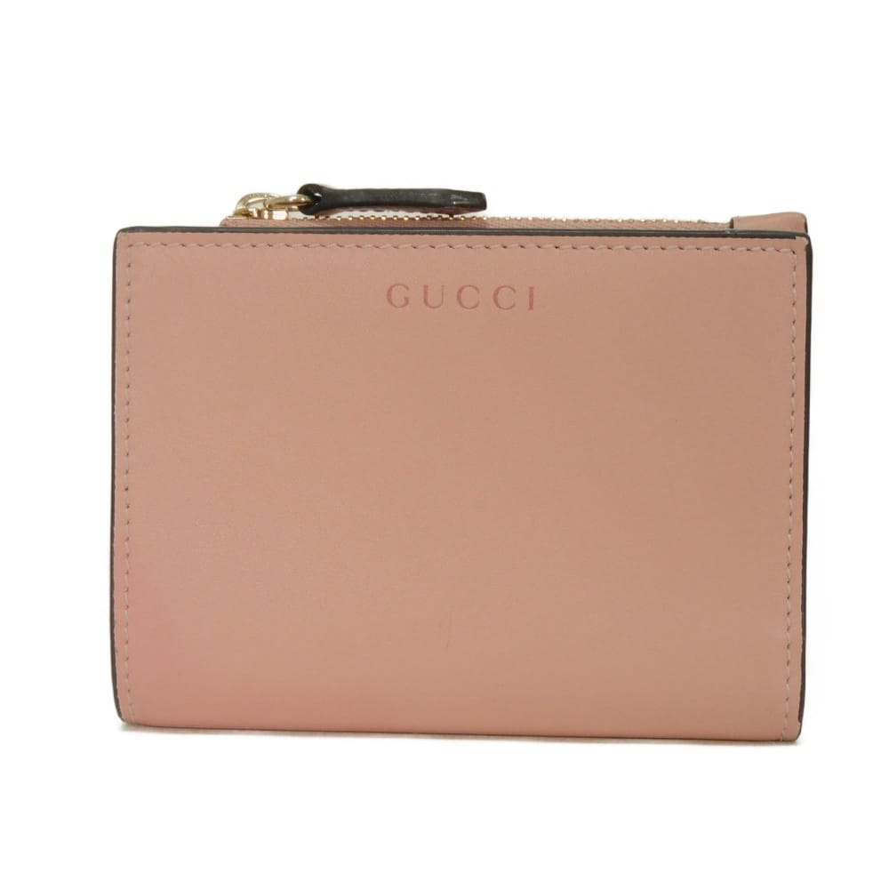 gucci///////////////\\\\\\\\\\\\\\\\\\\\\\\\\\\\\\\' - グッチ GUCCI 二つ折り財布 GGエンブレム ミディアム ジップ ウォレット ロゴ スムース カーフ GGスプリーム ダスティピンク 826718 AAEQ7 6941 レディース サイフ お札入れ エレガント 高級 上品 大人 ブランド【中古】