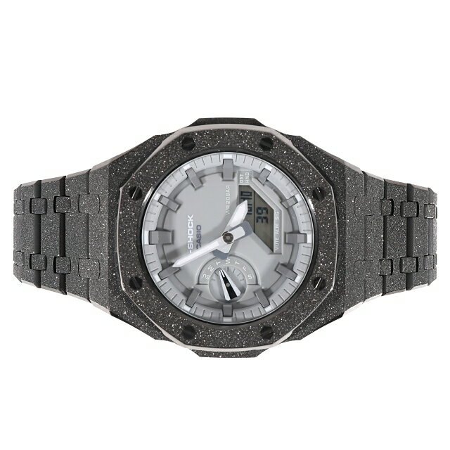 カシオーク G-SHOCK GA2100 フロステッド カスタム ブラック グレー文字盤 ステンレス製 艶消しモデル Frosted Edition BLACK