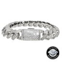 モアサナイト .925Silver 15mm マイアミキューバンブレスレット シルバー Moissanite MIAMI CUBAN CHAIN Kronic jewelry【ショールーム展示品】