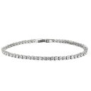 テニスブレスレット 3mm CZダイヤ（キュービック・ジルコニア） Tennis Bracelet ホワイトゴールド Kronic ギフト プレゼント 時計 メンズ レディース お祝い 誕生日【保証付】