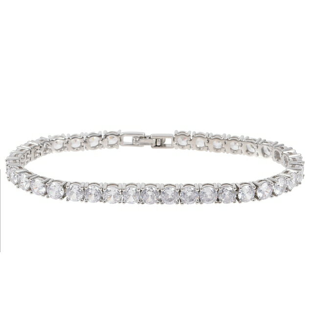 テニスブレスレット5mm x 20cm CZダイヤ（キュービックジルコニア）Kronic クロニック メンズ レディース セレブ Tennis Bracelet ギフト プレゼント 　時計 メンズ レディース お祝い 誕生日【保証付】