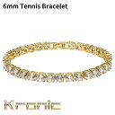 テニスブレスレット テニスブレス 幅6mm x 20cm 18Kゴールド CZダイヤ(キュービックジルコニア)Kronic メンズ レディース セレブ Tenn...