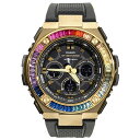 G-SHOCK ゴールド GST s300g Gスチール G-Steel Gショック レインボーCZダイヤ（キュービックジルコニア）カスタムベゼル Kronic 時計 プレゼント メンズ ギフト お祝い 誕生日【未使用品】【中古】【保証付き】※動画あり