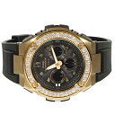 G-SHOCK GST s100G Gスチール ラージサイズ ゴールド 大粒4mmCZダイヤ(キュービックジルコニア)カスタムベゼル カスタム 時計 プレゼント...