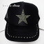 スワロフスキー キャップ スワロ 帽子デコ デコキャップ ラインストーン -星 スターデザイン（ブラックダイヤモンド）-