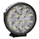 LED 投光器 ワークライト 作業灯 42W 丸型 1pcs ラウンドタイプ 防水 防塵 12V 24V 広角 照射 3300LM 純白光 6500K フォグランプ 集魚灯 LEDライト