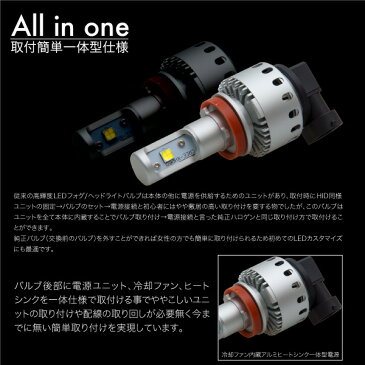 LEDバルブ CREE 爆光 40W 6500K 8000lm H4 Hi/Lo H8 H9 H11 HB3 HB4 一体型 12V 24V 簡単取付け ヘッドライト フォグランプ オールインワン 軽自動車 普通車 トラック プロジェクター リフレクター ファンレス コンパクト 送料無料 あす楽対応 @a939