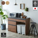 8/10限定【15%OFFクーポン】キッチンカウンター 120幅 高さ88 ダスト レンジ台 カウンター ロータイプ 鋼板 【代引き不可商品】 国産 大川