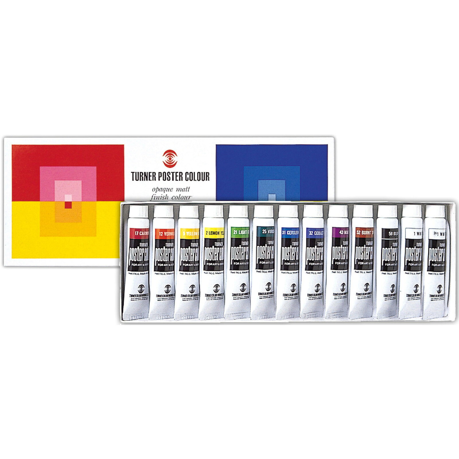 TURNER POSTER COLOUR 11ml 12色13本入 スクールセット　10451（000474）絵の具　図工・工作　ターナー..
