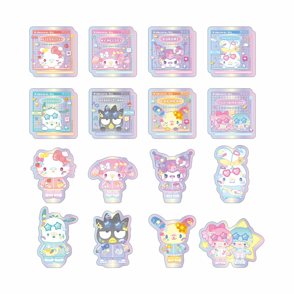 Rakuten - 【16枚入】【6月上旬入荷】サンリオキャラクタートレーディングオーロラステッカー　でこらちっく【公式ライセンス商品】