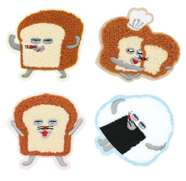【2027年1～2月上旬入荷予定】パンどろぼうモコモコ刺繍ステッカー（へんしんだ！・すりすり・ほかほか・おにぎりぼうや）【公式ライセンス商品】ししゅうステッカー