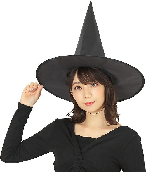 アングルハットウィッチ 468387 ハロウィン　コスプレ　魔女帽子　クリアストーン