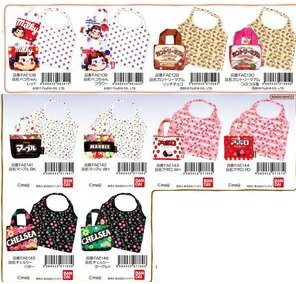 エコバック(ペコちゃん/カントリーマアム/チョコまみれクッピーラムネ/PEZ/チロルチョコ/ペプシ/ドリトス/ポップコーン/チェルシー/マーブル/うまい棒 めんたい味/チュッパチャプス ストロベリー)