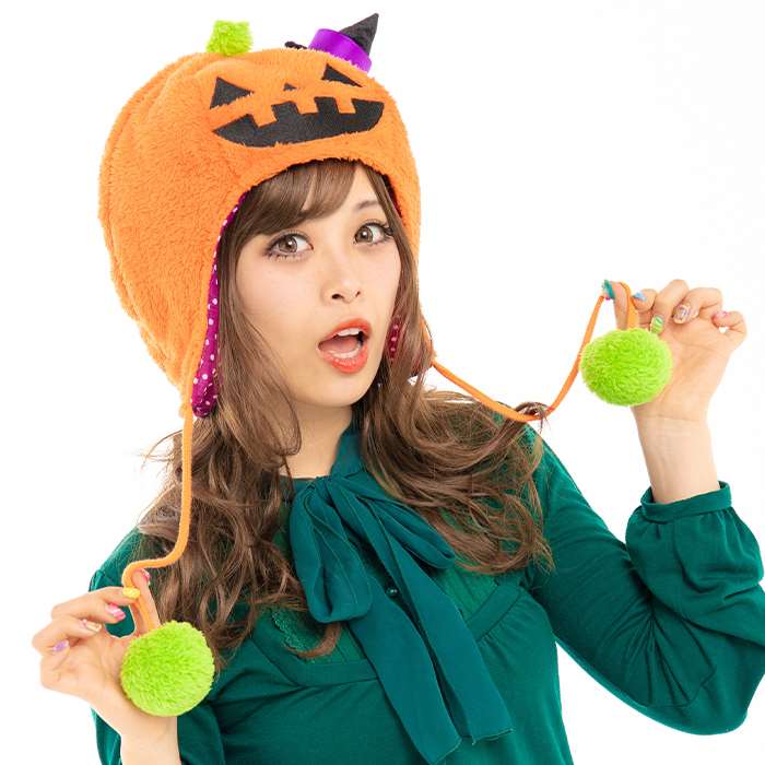 RHW ポンポンキャップ パンプキン 169（831690）ハロウィン　かぼちゃキャップ　かぼちゃ帽子 　コスプレ