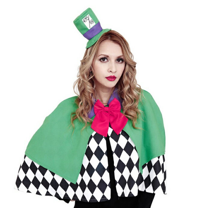 ハッターケープ (463911)【 コスプレ 衣装 ハロウィン 仮装 コスチューム 不思議の国のアリス グッズ 帽子 レディース パーティーグッズ 大人用 マッ...