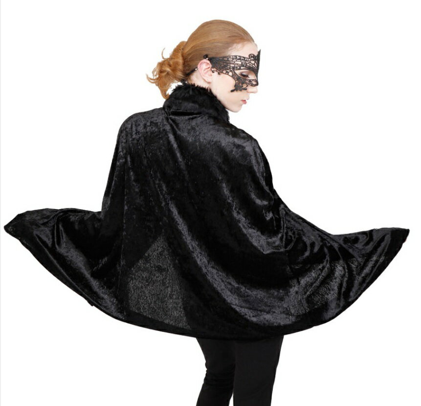 ブラックベロアマント (464000)【 コスプレ 衣装 ハロウィン 仮装 コスチューム マント 女性用 大人用 レディース パーティーグッズ 余興 】