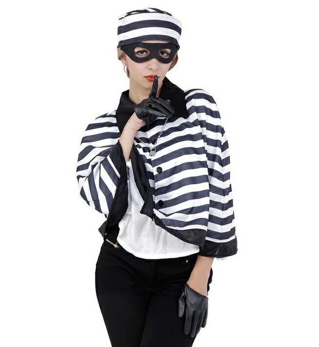 プリズナーケープ (465540)【 コスプレ 衣装 ハロウィン 仮装 レディース 服 コスチューム パーティーグッズ 大人用 囚人服 余興 女性用 】