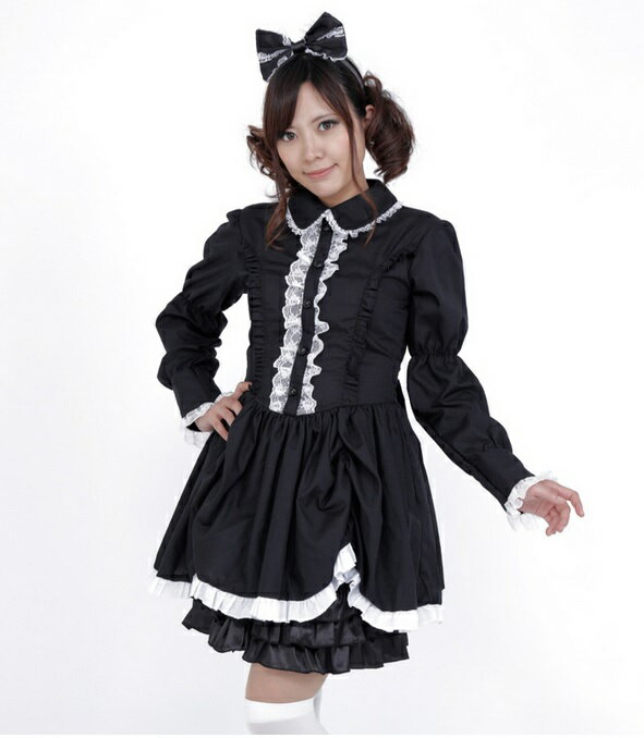 ロリータブラック(465663) 【 コスプレ 衣装 ハロウィン 仮装 コスチューム パーティー ワンピース レディース ブラック ゴシック ゴスロリ ロリータ...