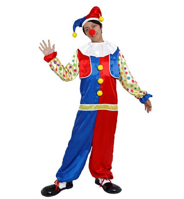 カラフルピエロ (465717)【 コスプレ 衣装 ハロウィン 仮装 レディース 服 コスチューム メンズ ピエロ 道化師 女性用 大人用 ぴえろ ピエロコスチ...
