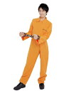 ジャンプスーツ(囚人服) オレンジ (465991)【 コスプレ 衣装 ハロウィン 仮装 コスチューム 服 メンズ プリズナー 余興 男性用 パーティーグッズ ...