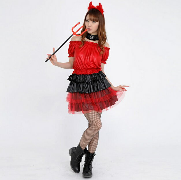 HALLOWEEN レッドデビル (468701)【 コスプレ 衣装 ハロウィン 仮装 コスチューム 悪魔 デビル レディース 大人用 余興 パーティーグッズ ...