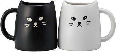 【期間限定10%OFF】【即納！】SAN2140 黒ねこと白ねこのペアカップ　黒猫と白猫マグカップ