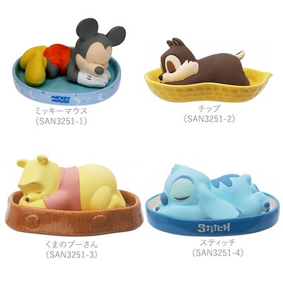 【期間限定10%OFF】ディズニー 素焼き 加湿器 おやすみ SAN3251(ミッキーマウス・チップ・くまのプーさん・スティッチ)のサムネイル