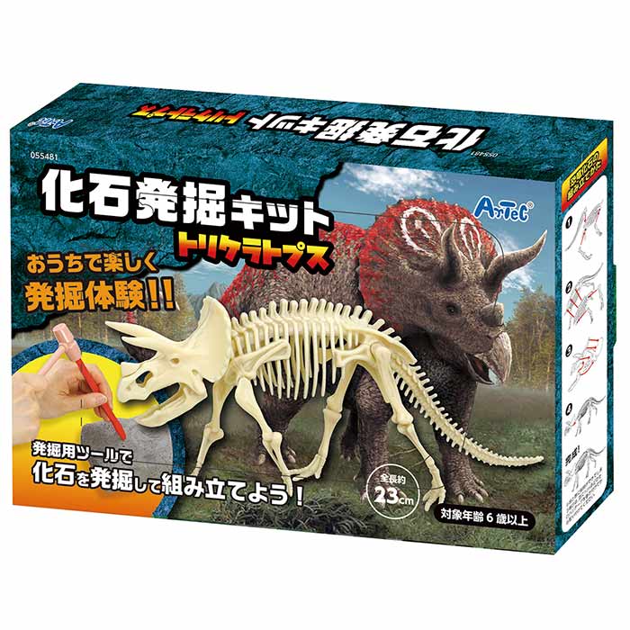 楽天クリスタルハート化石発掘キット トリケラトプス 055481（554815）知育玩具 おもちゃ 子供 児童 教育 学習 教材 アーテック+