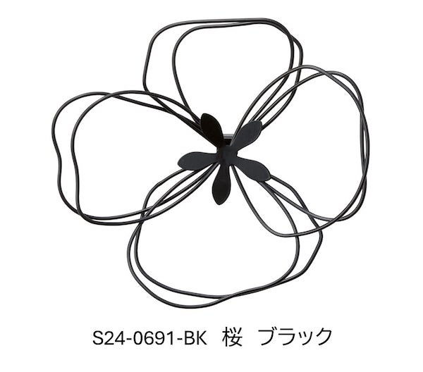 ウォールデコ 花 桜ブラック/桜ゴールド/葵ブラック/葵ゴールド/凛ブラック/凛ゴールド S24-0691-BK/S24-0691-GD/S24-0692-BK/S24-0692-GD/S24-0693-BK/S24-0693-GD SETO CRAFT 259シリーズ [2]