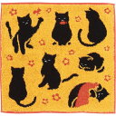 和柄ジャガードハンカチ きまま猫
