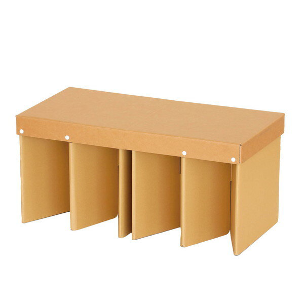工具不要で誰でも簡単に組み立てられるダンボールベンチです。 イベント会場や仮設スペース、一時使用などに便利です。 天板のパーツが収納ケースになっており、使用後は折りたたんでコンパクトに収納可能。 ダンボール製ですので廃棄も簡単で、環境に優し...