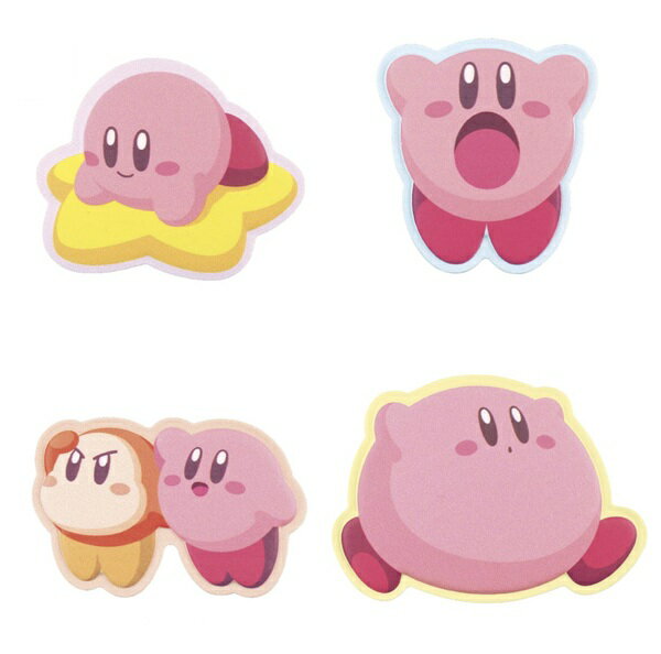 星のカービィ レザー風ステッカー （ワープスター・すいこみ・カービィ＆ワドルディ・まんぷく）