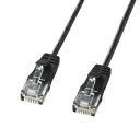 サンワサプライ カテゴリ6準拠極細LANケーブル ブラック 0.5m KB-SL6-005BK(2)