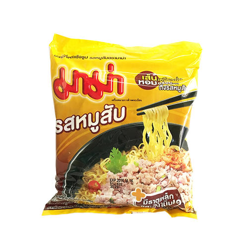 タイインスタントラーメン ポーク味 バミームーサップ ママー 60g 【大人気 定番】 【本場タイ屋台の味！ 気軽にタイ麺料理を味わえる！】 MAMA タイラーメン タイ食材 タイ料理のサムネイル