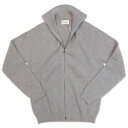 【セール20】SCAGLIONE スカリオーネ メンズ ハイブリットカシミア リブ編 ジップアップ カーディガン ULK009 ライトグレー【イタリア製】 【送...
