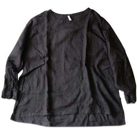 ARTE POVERA アルテ ポーベラ レディス リネン 長袖ギャザーTシャツ ブラック・ホワイト【春夏】【送料無料・メール便】