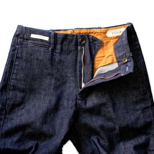 【セール】YCHAI イカイ レディス インディゴブルー スラックスデニム・濃色【イタリア製】【送料無料】 PANTALONE CHINOS ROBUSTO ロブスト ワンウォッシュ ジーンズ イタリア製 3