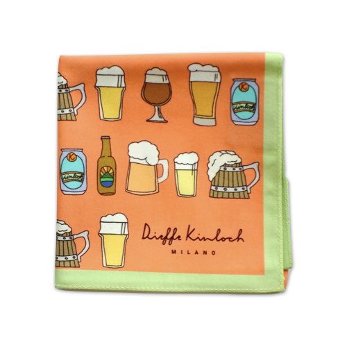 ディエッフェ・キンロック Dieffe Kinloch キンロック プリントハンカチ BEER 【送料無料】プレゼント 誕生日 ビール ビールジョッキ 缶ビール 瓶ビール ベルギービール オクトーバーフェスト