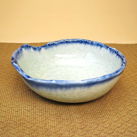 とんすい 青釉 直径12.3cm×高さ4.5cm 天つゆ 取り皿 鍋料理 貫入 オフケ 厚口 和食器