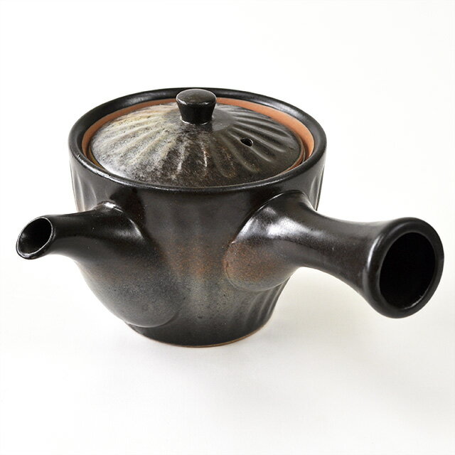 Rakuten - 黒備前 菊型急須 ポット 380cc 急須 おしゃれ 日本製 茶器 茶こし付き 横手 和モダン