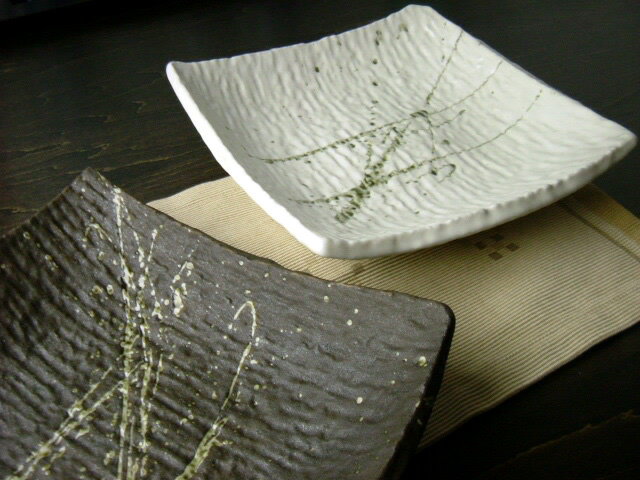 【訳あり】 和食器 モダン筆流し 正角陶鉢 中鉢 角鉢 【アウトレット 在庫処分】