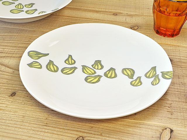軽量 プレート 23cm らっきょう 軽い 丸皿 パスタ皿 野菜柄