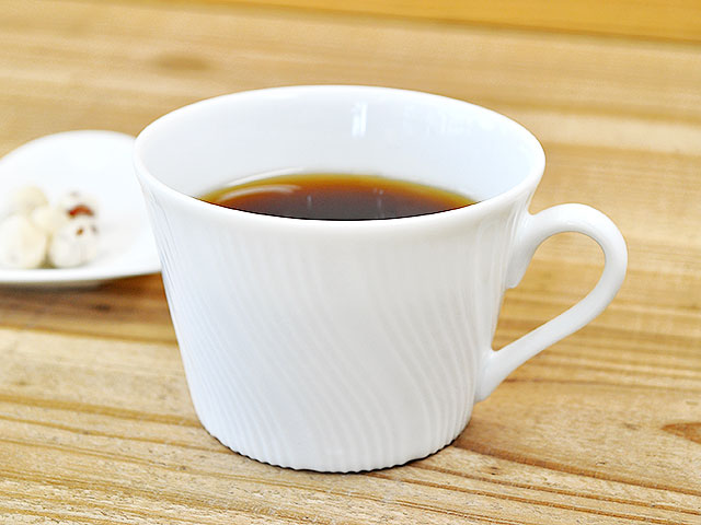 ウェーブ ティーカップ 180cc コーヒーカップ 白い食器 【アウトレット 在庫処分 訳あり品】