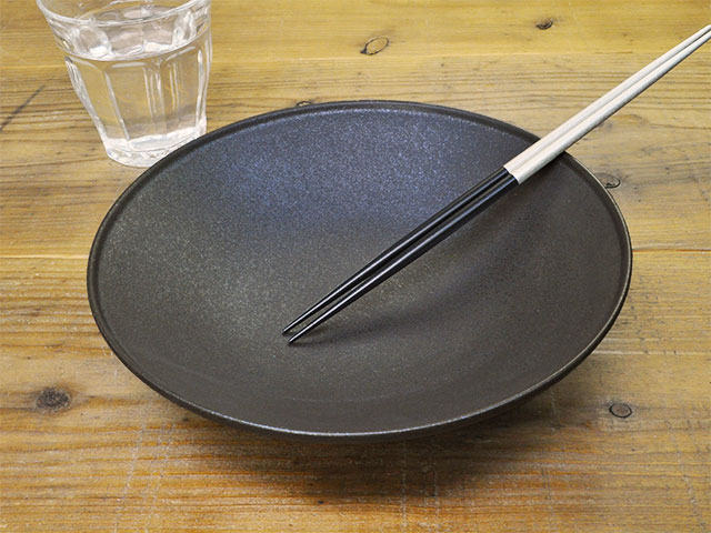 クリスタル フィノ クリスタルブラック 20cm 浅ボウル 中鉢 黒い食器 KOYO JAPAN 日本製 洋食器